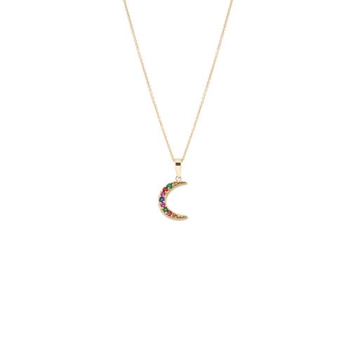 Pingente em ouro amarelo, tsavoritas e safiras - Rainbow