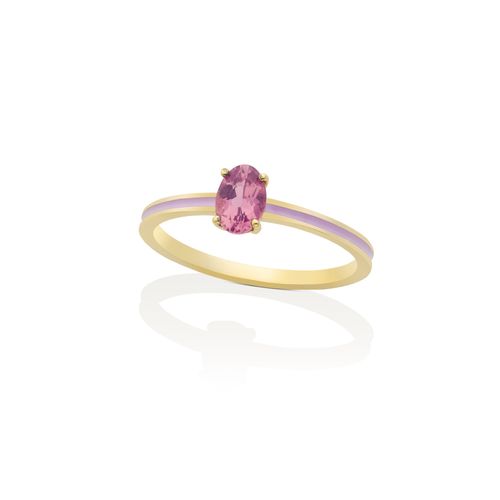 Anel em ouro amarelo e turmalina rosa - Be Fun