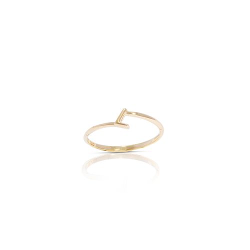 Anel em ouro amarelo - L - Sopa de Letrinhas