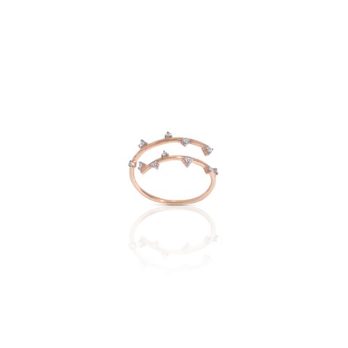 Anel em ouro rosa e diamantes - Spike