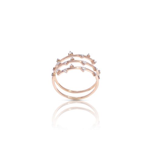 Anel em ouro rosa e diamantes - Spike