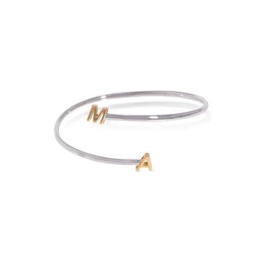 Pulseira em ouro amarelo e prata - M e A - Sopa de Letrinhas