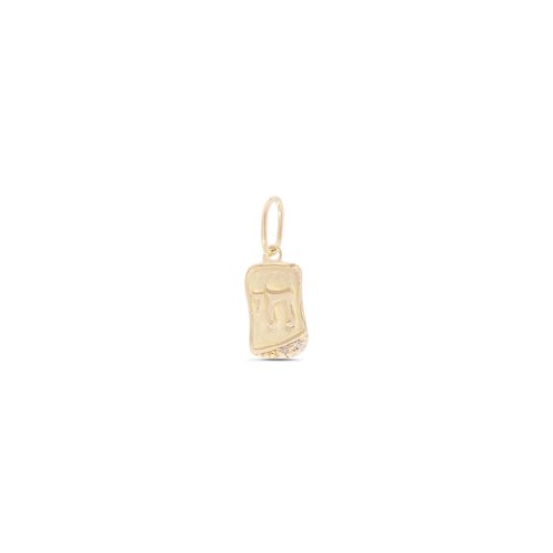 Pingente em ouro amarelo e diamantes - chai - Religioso