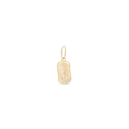 Pingente em ouro amarelo e diamantes - Jesus - Religioso
