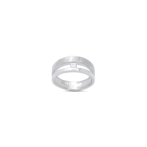Anel em ouro branco e diamante - Duetto