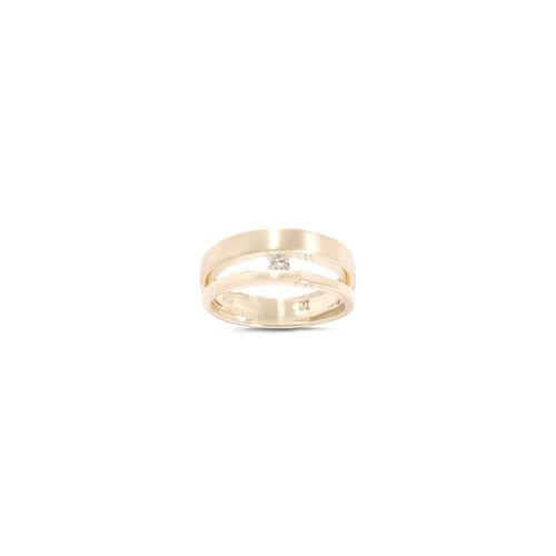 Anel em ouro amarelo e diamante - Duetto