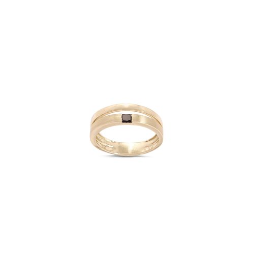 Anel em ouro amarelo e diamante negro - Duetto