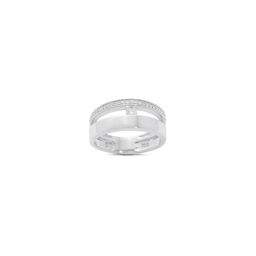 Anel em ouro branco e diamante - Duetto