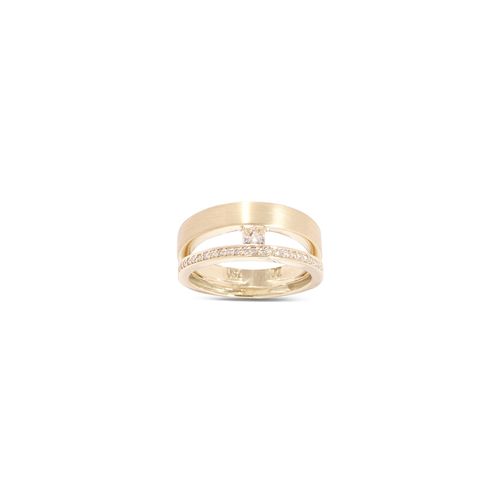Anel em ouro amarelo e diamante - Duetto