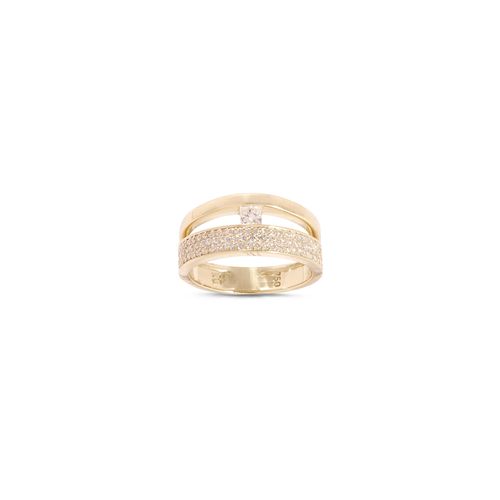 Anel em ouro amarelo e diamante - Duetto