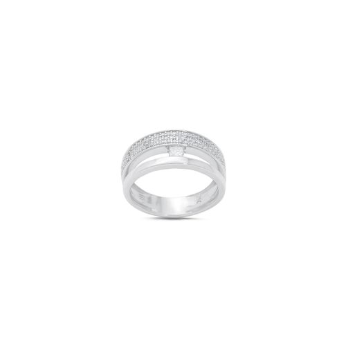 Anel em ouro branco e diamante - Duetto