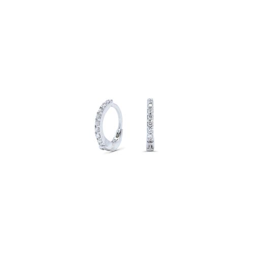 Brinco em ouro branco e diamantes - Argolinha