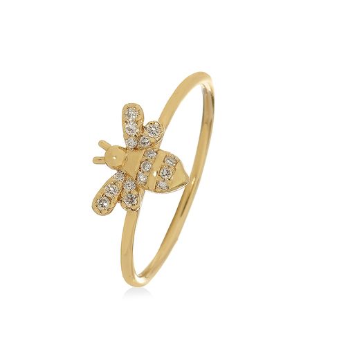 Anel em ouro amarelo e diamantes - Let It Bee