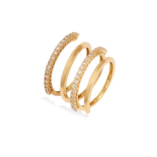 Anel em ouro amarelo e diamantes - Plie