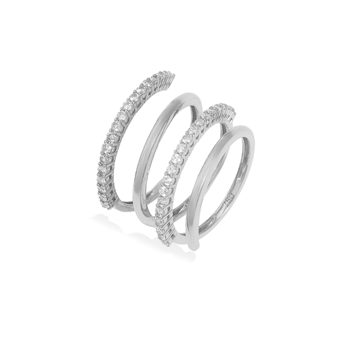 Anel em ouro branco e diamantes - Plie