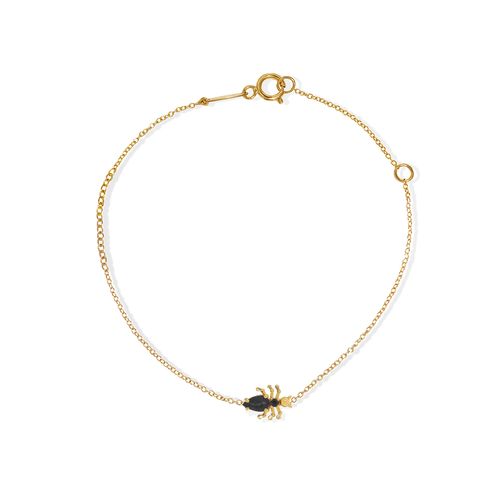 Pulseira em ouro amarelo e diamantes negros - Mini Formigas