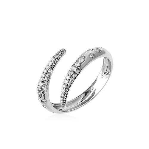 Anel em ouro branco e diamantes - Linha da Vida