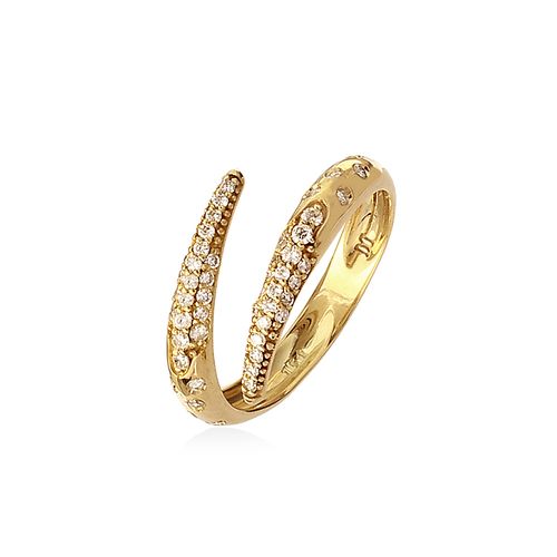 Anel em ouro amarelo e diamantes - Linha da Vida