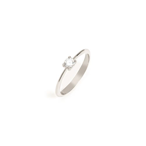 Anel ouro branco e diamante - 15 pontos - Solitário