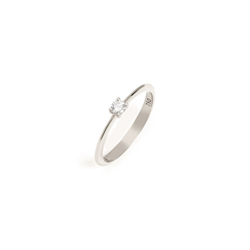 Anel em ouro branco e diamante - 10 pontos - Solitário
