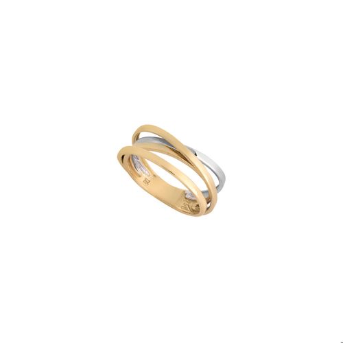 Anel ouro amarelo e ouro branco Turn Around