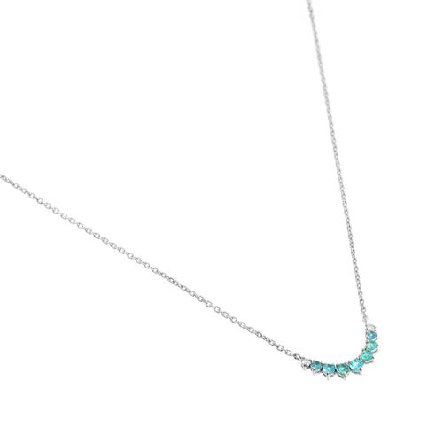 Colar em ouro branco, turmalina paraiba e diamante