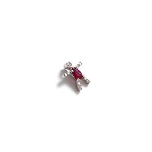 Pingente em ouro branco, rubi e diamantes - Boys and Girls