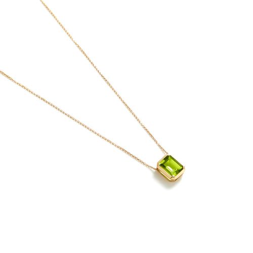 Pingente em ouro amarelo e peridoto - Emerald Cut