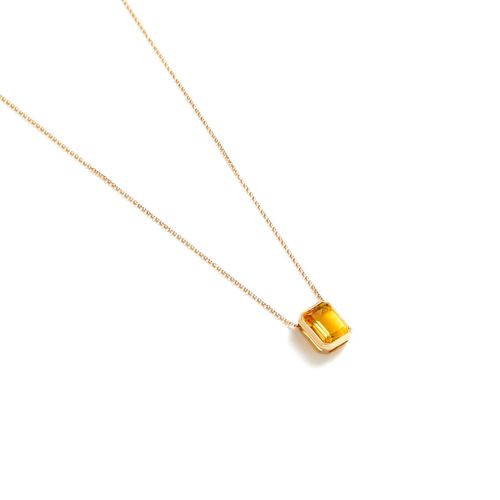 Pingente em ouro amarelo e citrino - Emerald Cut