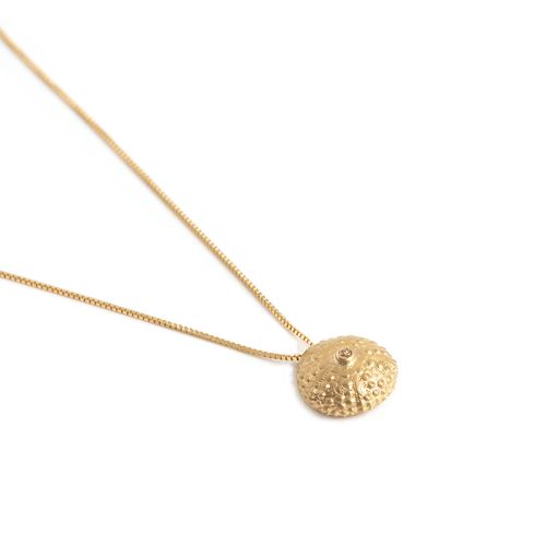 Pingente em ouro amarelo e diamante brown - seres do mar - Oceano