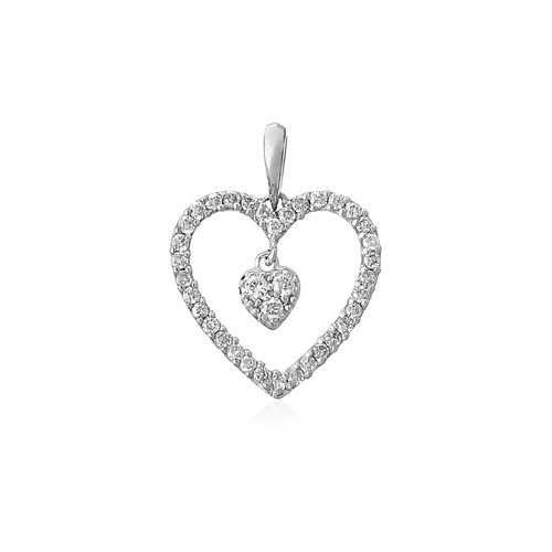Pingente em ouro branco e diamantes - Amor Infinito
