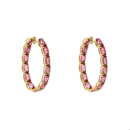 Brinco em ouro amarelo e turmalinas rosa - Riviera