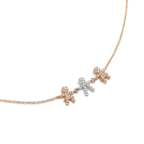 Colar em ouro rosa, branco e diamantes - Lovely Family