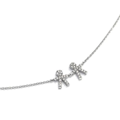 Colar em ouro branco e diamantes - Lovely Family