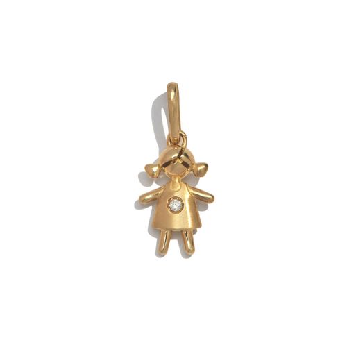 Pingente em ouro amarelo e diamante - Menina