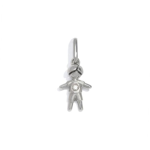 Pingente em ouro branco e diamante - Menino
