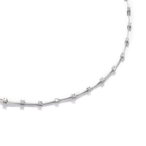 Colar em ouro branco com diamantes - Eternity