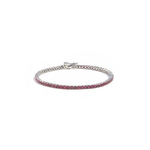 Pulseira ouro branco e rubis - Riviera