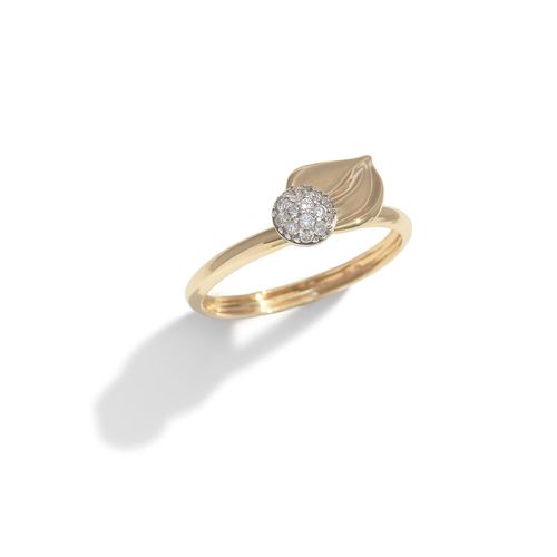 Anel em ouro amarelo e branco e diamantes - Bem me Quero