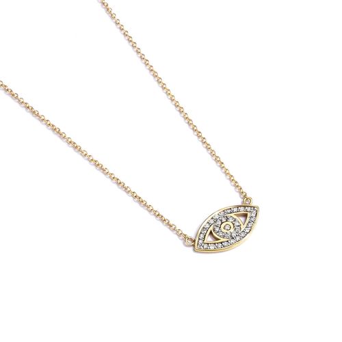 Colar ouro rosa e diamantes - olho grego - Spirit