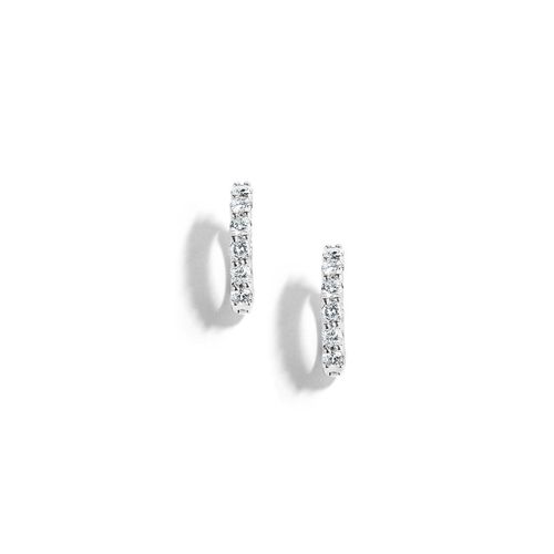 Brinco em ouro branco e diamantes - Dots Argolinha