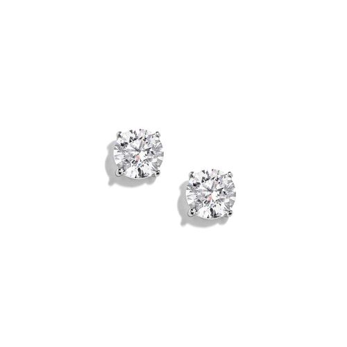 Brinco ouro branco e diamantes - Solitario