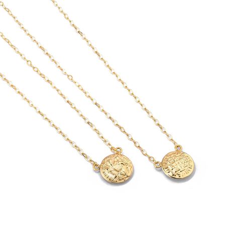 Colar escapulário em ouro amarelo - São Bento