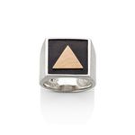 Anel em prata  ouro rosa e r dio negro - Be Positive 0