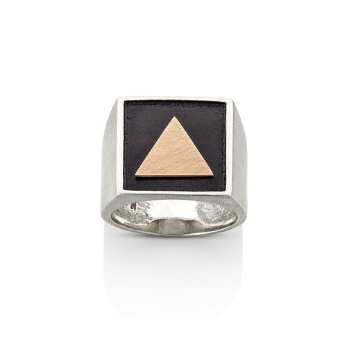 Anel em prata, ouro rosa e ródio negro - Be Positive