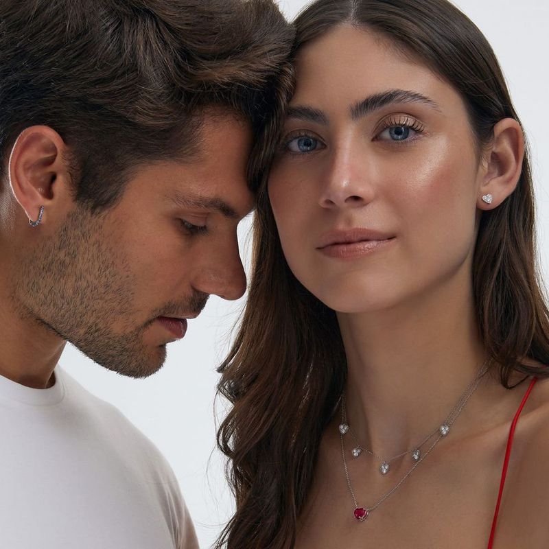 Colar em ouro branco e diamantes - Gota de Luz 1