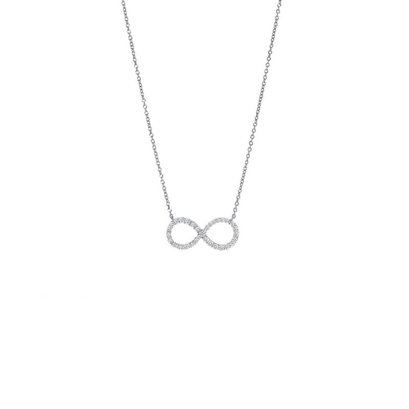 Colar em ouro branco e diamantes - infinito - Eu e Voc  0