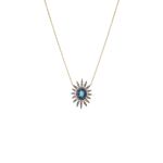 Colar em ouro amarelo  safiras azuis  turquesa  diamantes brown e diamantes - Stardust 0