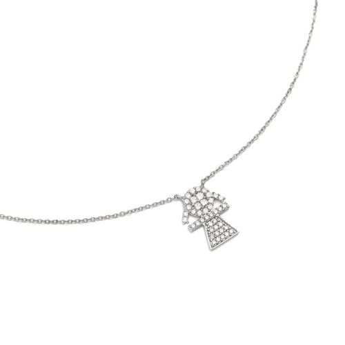 Colar em ouro branco e diamantes - Menina