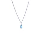 Colar em ouro branco e top zio azul - Baguette 0